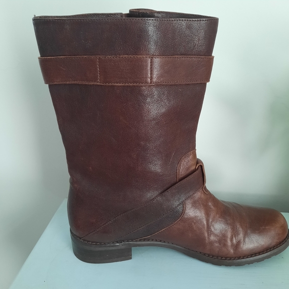 Stuart Weitzman Leather Buckle Boots SZ 8 - Picture 8 of 9